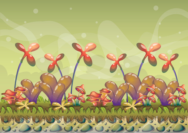 cartoon vector nature landscape background with separated layers for game art and animation - Διάνυσμα, εικόνα