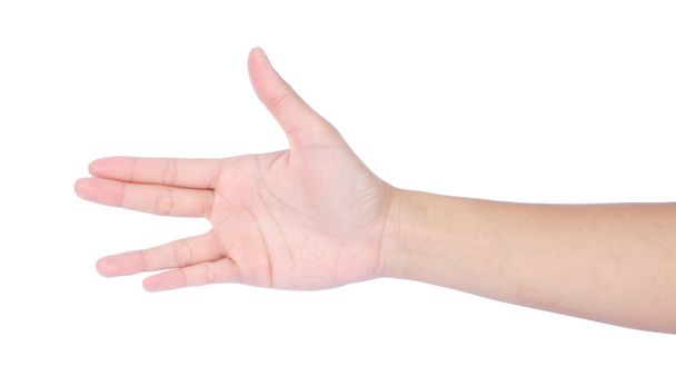 female hand showing four fingers - Foto, imagen
