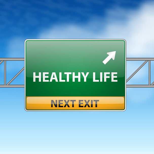 gezond leven concept met verkeersbord tonen een verandering - Vector, afbeelding