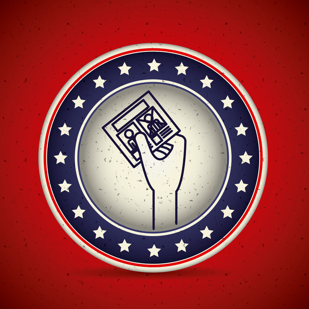 Κάρτα ψηφοφορίας μέσα κουμπί esign - Διάνυσμα, εικόνα