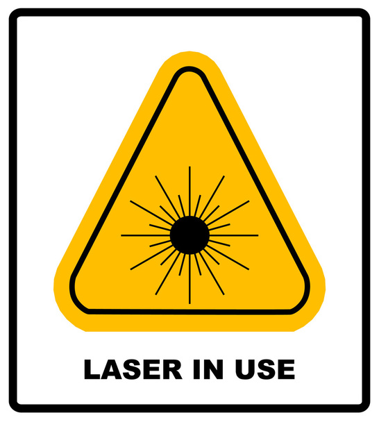 Tehlike lazer radyasyon üzerinde beyaz metin ile izole sarı üçgen içinde sembol sınıfı - Vektör, Görsel