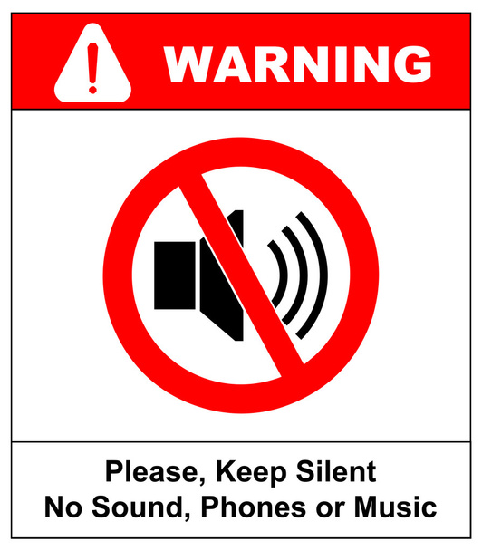 Señal prohibida para guardar silencio
 - Vector, Imagen