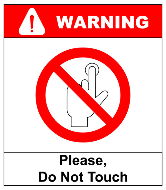 Niet aanraken, sticker. Vector waarschuwing banner geen touchscreen, - Vector, afbeelding