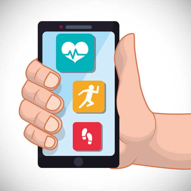 fitness app technology icons - Vector, Image