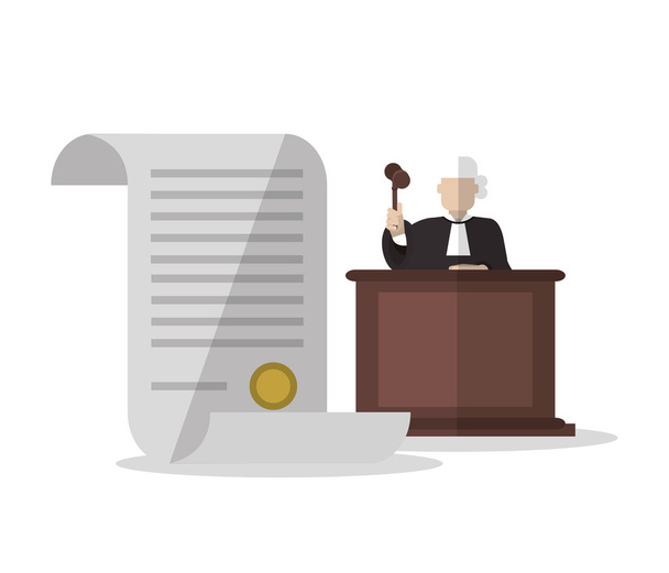 Έγγραφο του δικαστή και το δίκαιο σχέδιο - Διάνυσμα, εικόνα