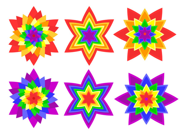 Regenbogenkaleidoskop Blumen - Vektor, Bild
