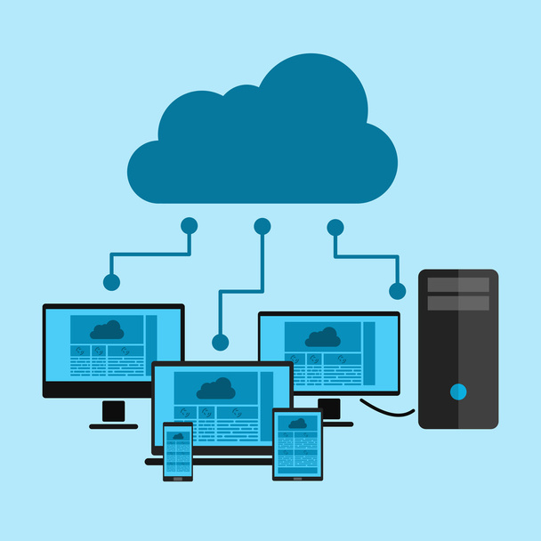 cloud computing on devices - Vetor, Imagem