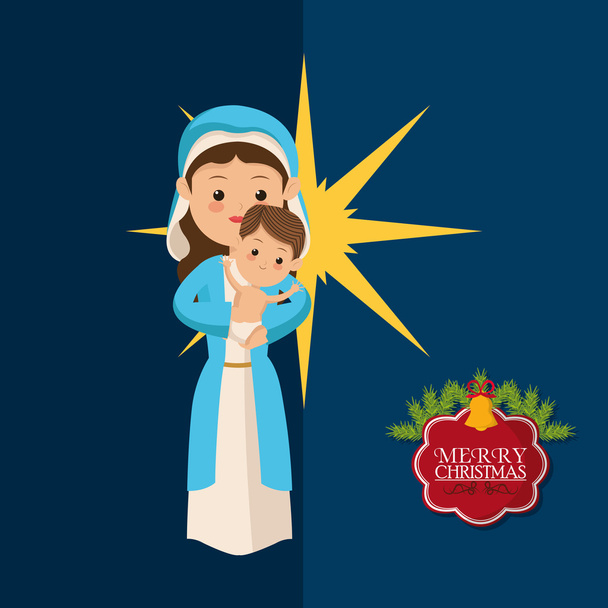 bibliai karácsonyi ikonok kapcsolódó kép - Vektor, kép