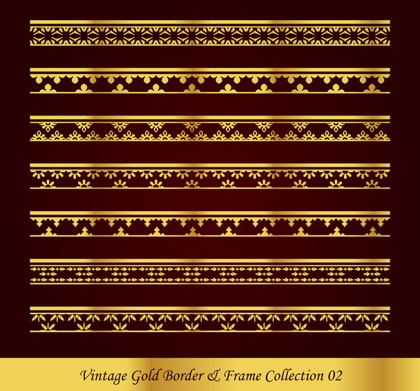Vintage, złoto, obramowanie, ramka, kolekcja 02 - Wektor, obraz