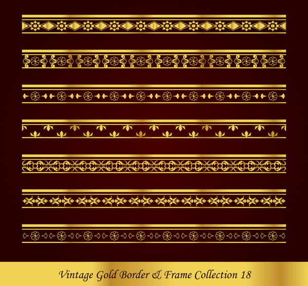 Vintage Gold Border Frame Vector Collection 18 - Vector, imagen