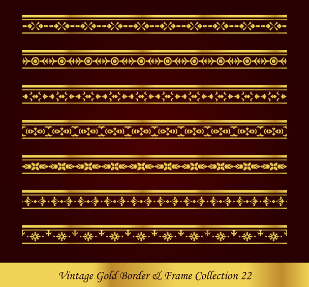 Ročník zlaté ohraničení rámce vektorové kolekce 22 - Vektor, obrázek
