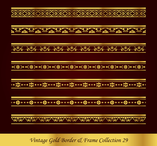 Vintage Gold Border Frame vektori kokoelma 29
 - Vektori, kuva