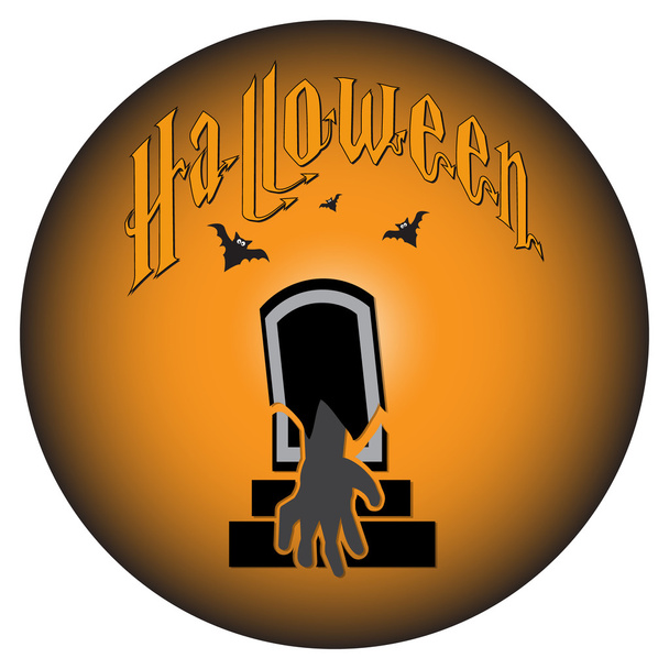 Grave and hand for Halloween symbol - Vector, imagen