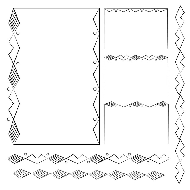 Ornate frame and borders set vector - Vector, Image