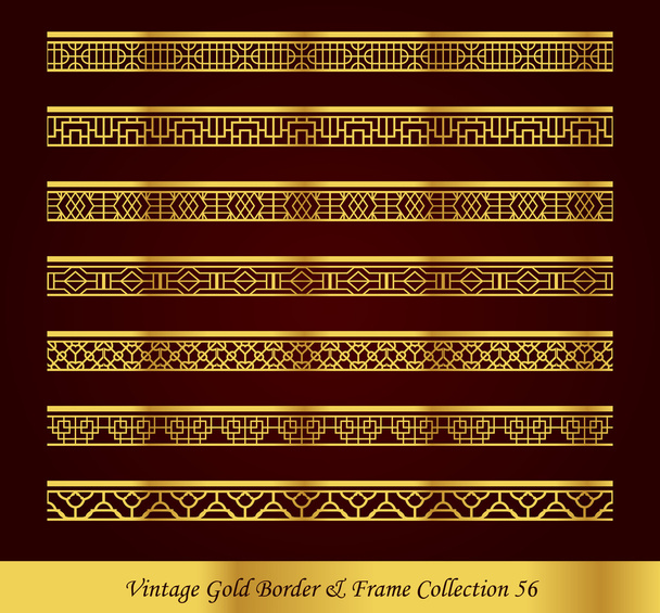 Vintage Gold Border Frame Vector Collection 56 - Vector, Image