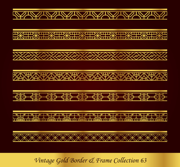 Borda de ouro vintage Frame Vector coleção 63 - Vetor, Imagem