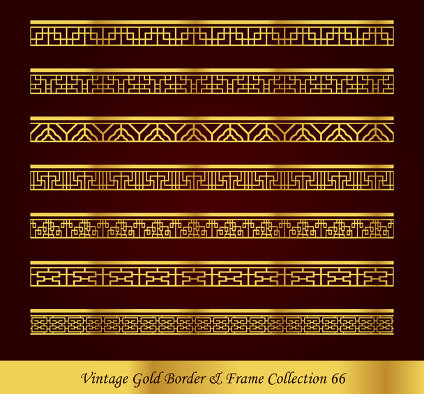 Colección de Vector Vintage oro frontera marco 66 - Vector, Imagen