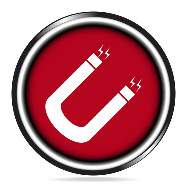 Иконка магнита на красной кнопке
 - Вектор,изображение