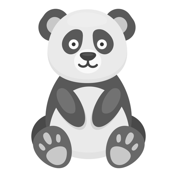 Panda icon monochrome. Singe animal icon from the big animals monochrome. - Vektor, obrázek