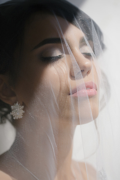 Beautiful bride under veil - Photo, Image