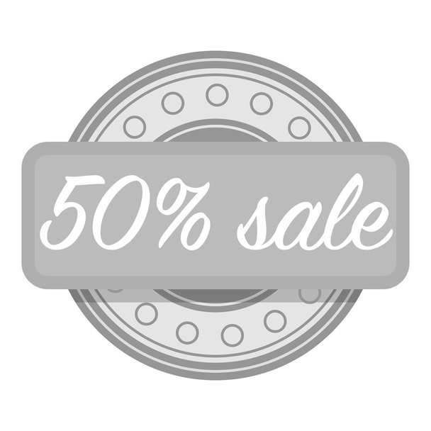 Discount icon in monochrome style isolated on white background. Label symbol stock vector illustration. - Vecteur, image