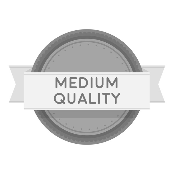Medium quality icon in monochrome style isolated on white background. Label symbol stock vector illustration. - ベクター画像