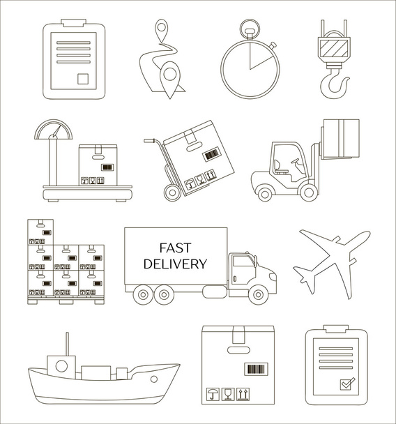 Набор иконок доставки и доставки
 - Вектор,изображение