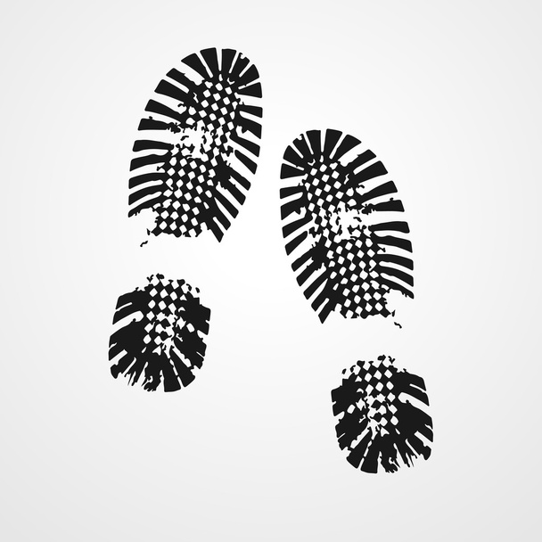 Black shoe print icon. Vector. - Vector, Image