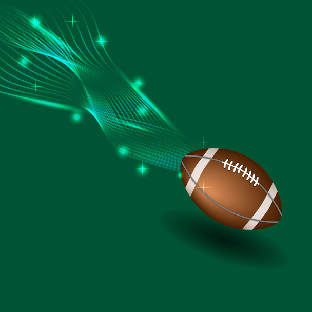 Background abstract green American football ball frame illustrat - Vector, Image