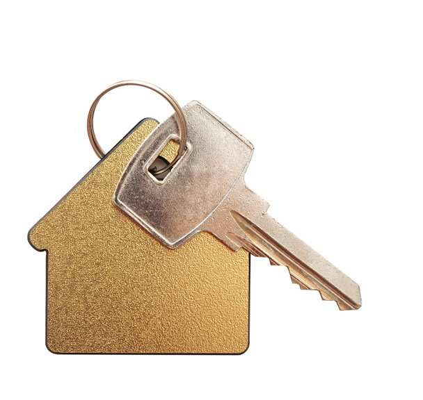 House shaped keychain isolated on white background - Photo, Image