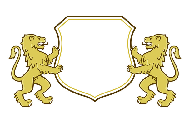 Logotipo do brasão de armas do leão
 - Vetor, Imagem