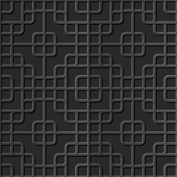Seamless 3D elegant dark paper art pattern 348 Round Corner Square - Vector, Image