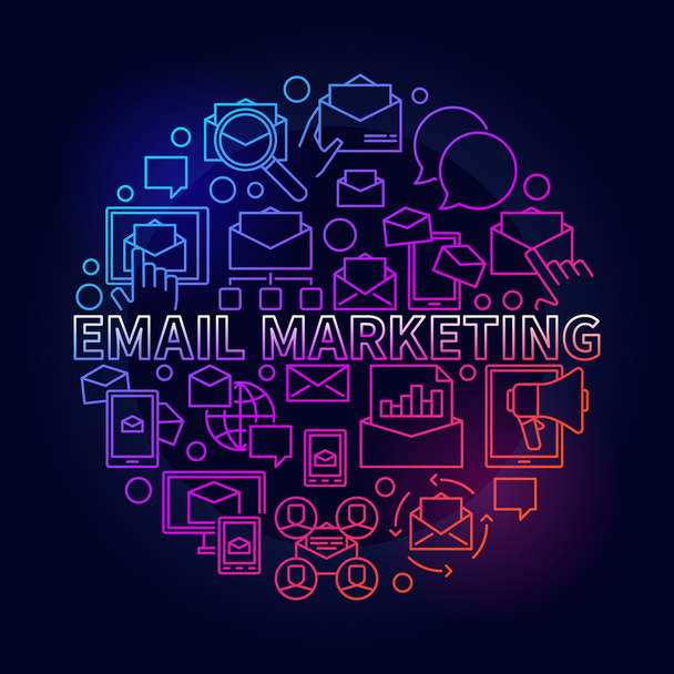 Colorful email marketing illustration - Vektör, Görsel