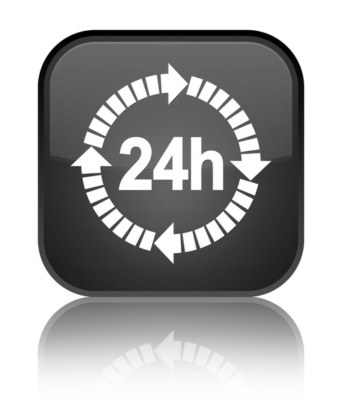 24 horas icono de entrega brillante botón cuadrado negro
 - Foto, imagen