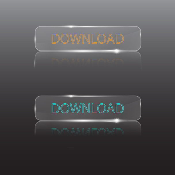 vector set of download transparent buttons - Vector, afbeelding