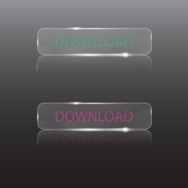 vector set of download transparent buttons - Vector, Image