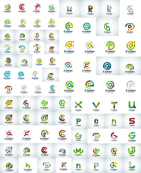 Mega collection of letter logo icons - Vector, Image