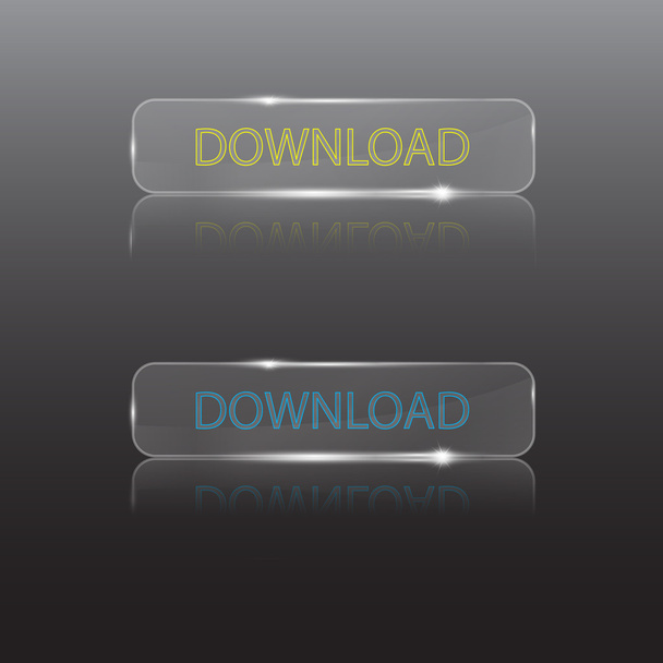 vector set of download transparent buttons - Vector, Image