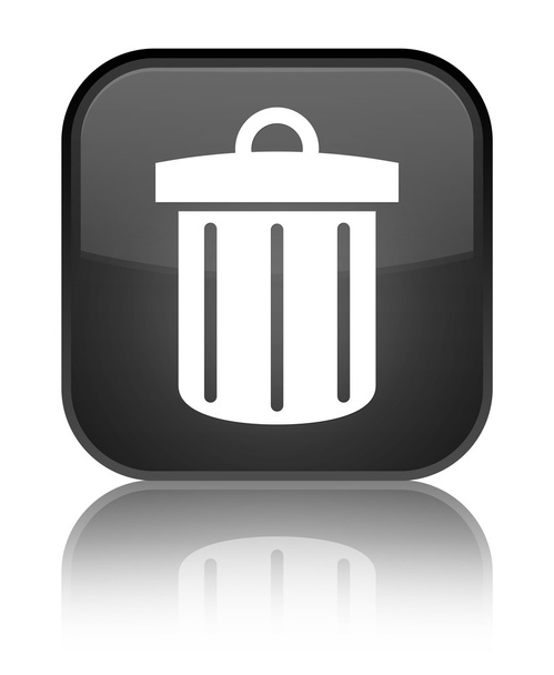 Recycle bin lesklé černé čtvercové tlačítko - Fotografie, Obrázek