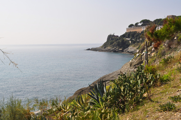 dawnych wsi i Morze Liguryjskie - Zdjęcie, obraz