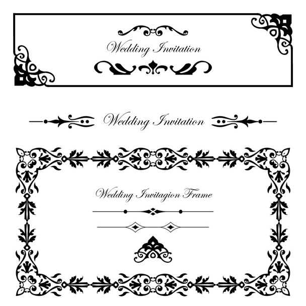 Wedding invitation spiral frame pattern. - Vektor, obrázek