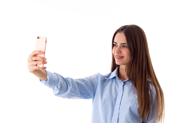 жінка, роблячи selfie
 - Фото, зображення
