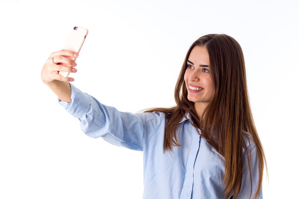 Mujer haciendo selfie - Foto, Imagen