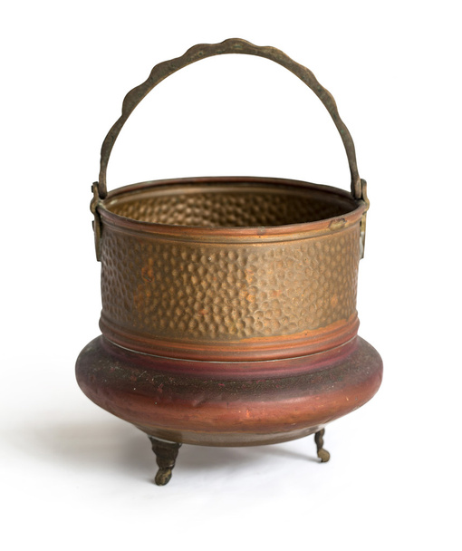 Pot en laiton ouvert antique
 - Photo, image
