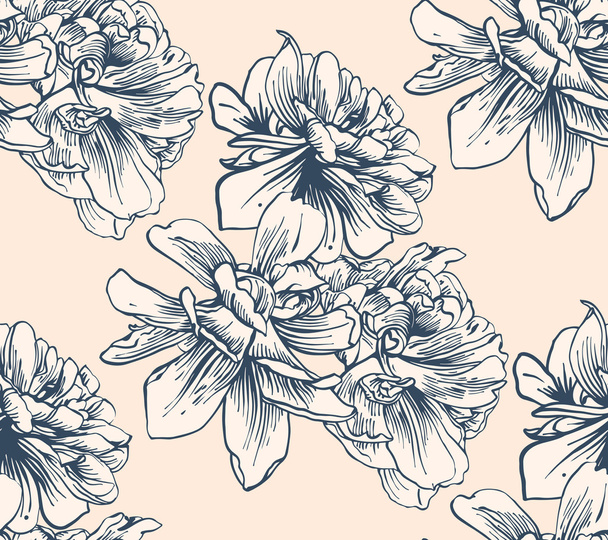 Monochrome sample with flowers  - Vector, Image