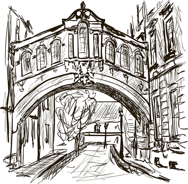 a very old bridge in Oxford - Vector, Image