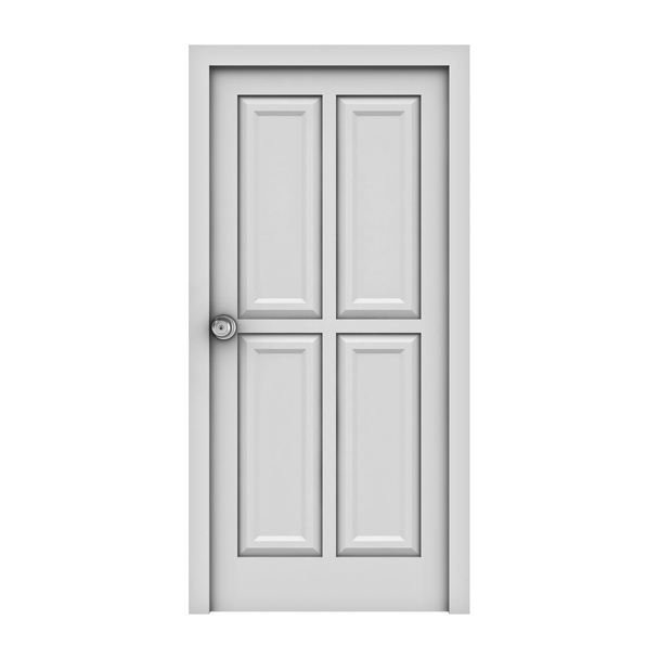 Puerta blanca aislada sobre fondo blanco
 - Foto, Imagen