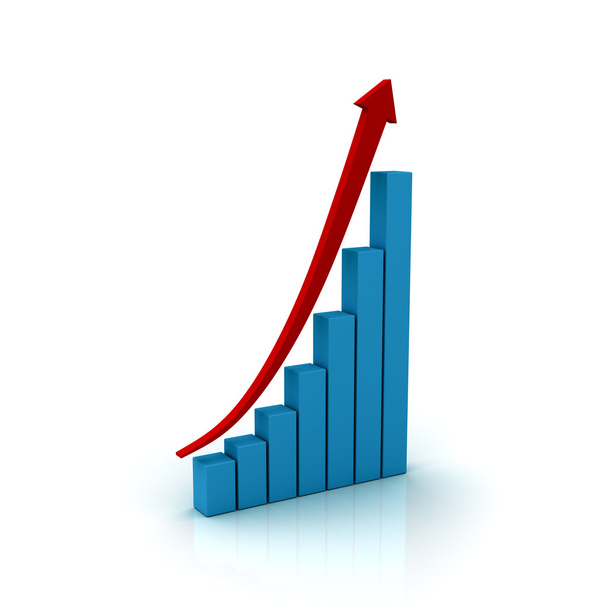 Business graph with rising arrow - Photo, Image