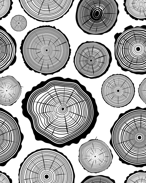 木製リングのパターン - ベクター画像