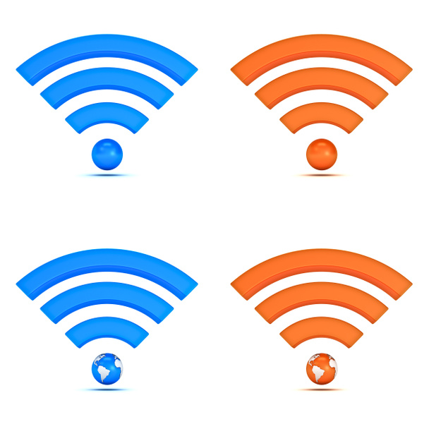 Collection d'icônes wifi 3d isolées sur fond blanc
 - Photo, image